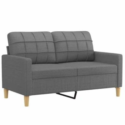 Afbeelding van Tweezitsbank 120 cm stof donkergrijs