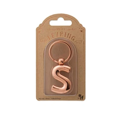 Afbeelding van IF Sleutelhanger van metaal met gepersonaliseerde alfabetletters roségoud S