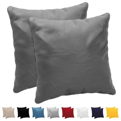 Afbeelding van Dreamzie Kussensloop, 50 x cm, (2 stuks), 100% katoen, jersey, 150 g/m², antraciet, kussensloop duurzaam, hypoallergeen