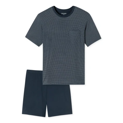 Afbeelding van Schiesser KURZ Comfort Essentials Pyjama, Heren, Maat: 54, Nachtblau