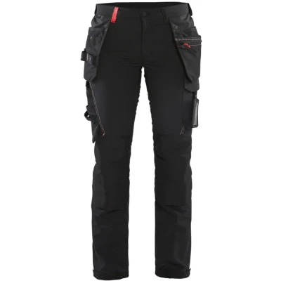 Afbeelding van Blaklader Dames 4 weg stretch werkbroek 7192 1645 Zwart/Rood D20