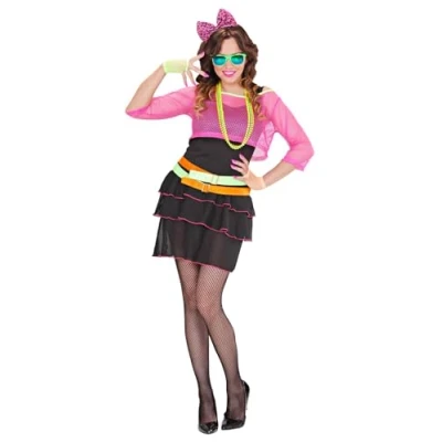 Afbeelding van Widmann Jaren 80 &amp; 90 Kostuum Roze 80s Groupie Meisje Vrouw Medium Carnavalskleding Verkleedkleding