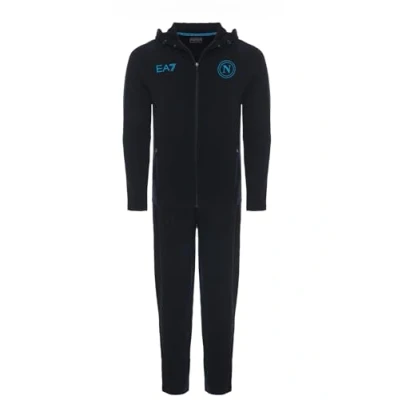 Afbeelding van SSC Napoli Wintertrainingspak blauw, EA7, officieel product, hoodie, ritssluiting, stijlvol SSCN logo, XL