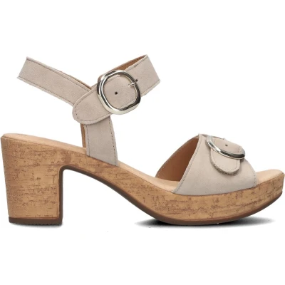 Afbeelding van Gabor Plateau Sandalen met plateauzool, Dames, Maat: 37, Beige Veloursleer