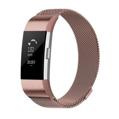Afbeelding van Fitbit Charge 2 milanese bandje Maat: Large Rosé goud