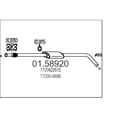 Afbeelding van MTS 01.58920 Middendemper 1465 RENAULT: MEGANE 1 Classic