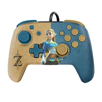 Afbeelding van Pdp Switch Rematch Filaire Manette Zelda Licence Officiel By Nintendo Customizable Buttons, Sticks, Triggers, And Paddles Ergonomic Manettes
