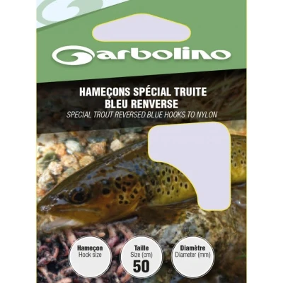 Afbeelding van Garbolino Onderlijn Speciaal Forel Blauw Renverses 50cm (10 pcs) Maat : Haak 12 0.16mm