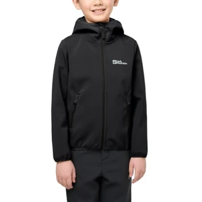 Afbeelding van Jack Wolfskin Fourwinds KIDS Unisex Softshelljas voor kinderen, Maat: 152, Granite black