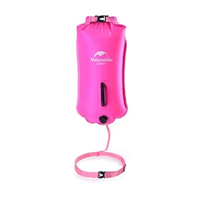 Afbeelding van Naturehike Waterdichte tas, drijvend, zwemring, in open water, droge tassen, waterdicht, voor outdooractiviteiten en watersport, opblaasbare blaas verstelbare riem, 28 l (roze)