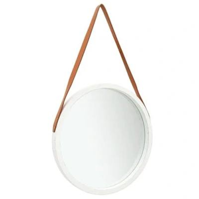 Afbeelding van Wandspiegel met band 50 cm wit