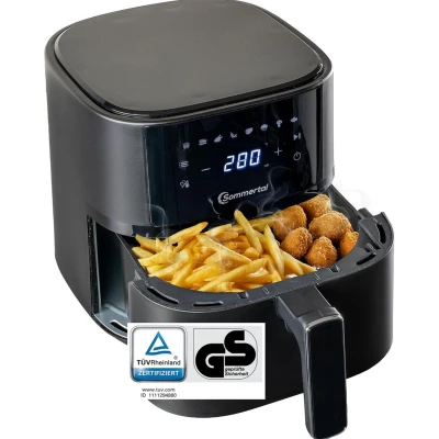 Afbeelding van Sommertal heteluchtfriteuse HF400 4,0 l XXL Airfryer touchscreen, 8 programma&#039;s, 1500 watt energiezuinig en gezond grote friteuse Air Fryer