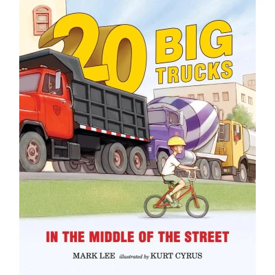 Afbeelding van Twenty Big Trucks in the Middle of Street