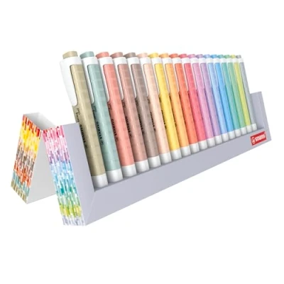 Image de STABILO Lot de 18 surligneurs Swing Cool 8 couleurs naturelles et 10 pastel