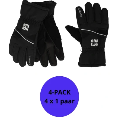 Afbeelding van Heatkeeper Ski Handschoenen (PRO) dames Zwart L/XL 4 Paar wintersport