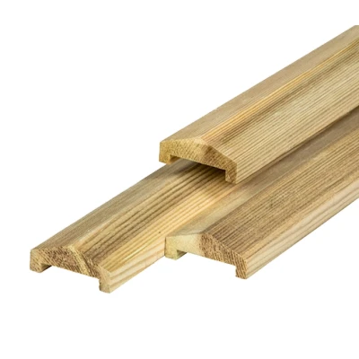 Afbeelding van Afdeklat piramide 3 planks geimpregneerd 180cm