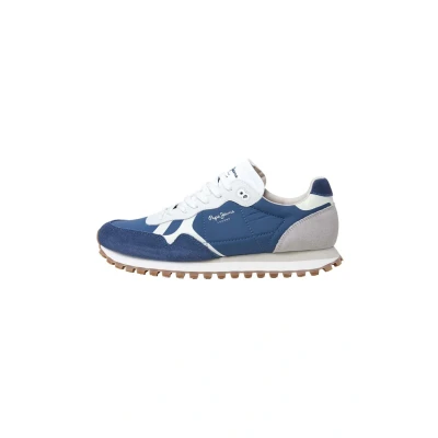 Afbeelding van Pepe Jeans Briton Master Sneakers laag, Heren, Maat: 45, Marine blue Leer/ synthetisch