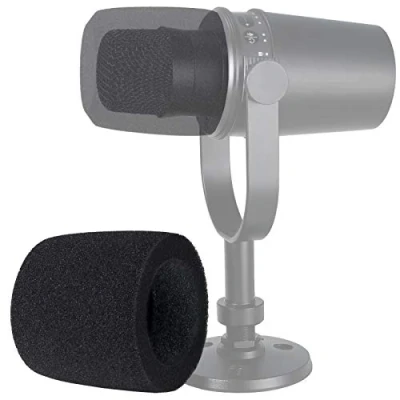 Afbeelding van YOUSHARES MV7 popfilter schuimrubberen afdekking voor de voorruit compatibel met Shure Podcast microfoon het blokkeren van plosieven