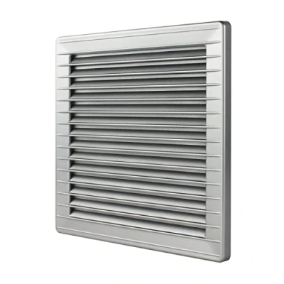 Afbeelding van MKK Ventilatierooster rechthoekig Ø 100, 120, 125, 150 mm, kunststof lamellenrooster zilver