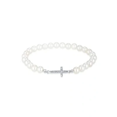 Afbeelding van Elli Kreuz Kristalle Armband, Dames, Maat: 17, Weiß