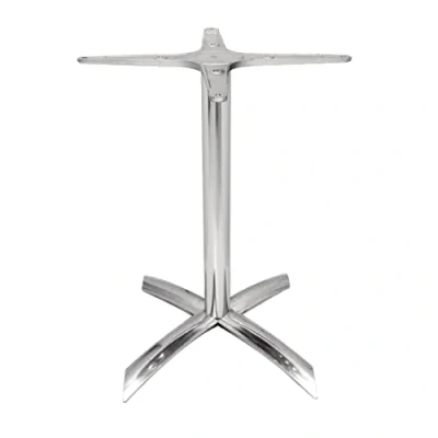 Afbeelding van Bolero Aluminium tafelpoot bovenste kantelbare basis, maat: 680 (H) x 618 (B) mm, standaardhoogte, gebruik binnen en buiten, voor met 600 mm tafelbladen, GF962