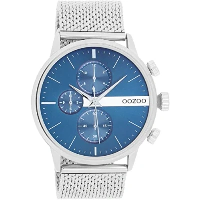Afbeelding van OOZOO Timepieces zilverkleurige horloge met metalen mesh armband C11100