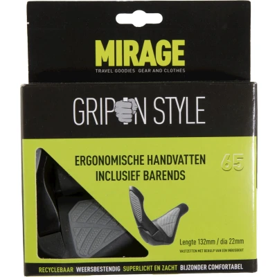Afbeelding van Handvatpaar Mirage Grips in style #65 L = 134/134 mm met barends zwart