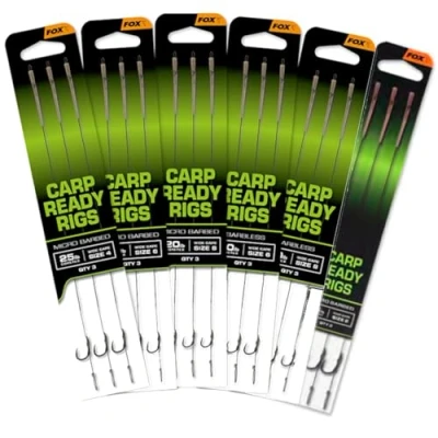 Image de Fox Carp Ready Rigs Wide Gape 8 20cm (20lb) (3 pcs) Bas de ligne carpe