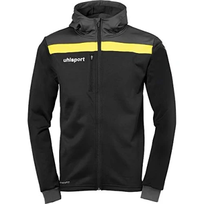 Afbeelding van Uhlsport Offense 23 Trainingsjack Met Capuchon Heren Zwart / Antraciet Limoen Maat: L