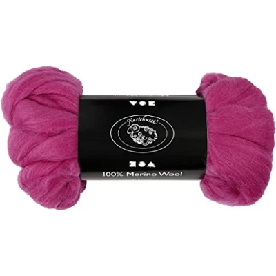 Afbeelding van Merino wol, 21 micron, violet red, 100 gr