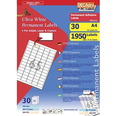 Afbeelding van Decadry Etiketten / Labels 38.1 x 21.2mm