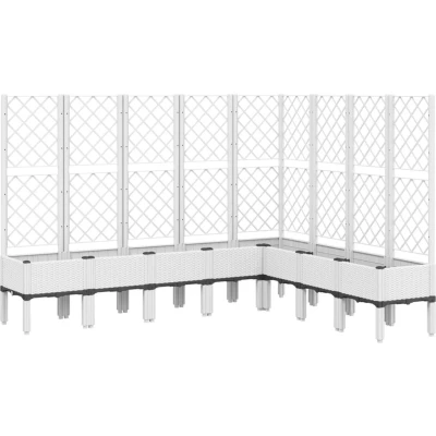 Afbeelding van Plantenbak met latwerk 200x160x142 cm polypropeen wit