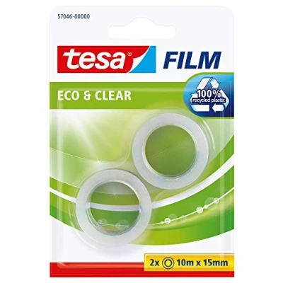 Afbeelding van tesa 57046 00000 01 tesafilm Eco &amp; Clear Transparant (l x b) 10 m 15 mm 2 stuk(s)