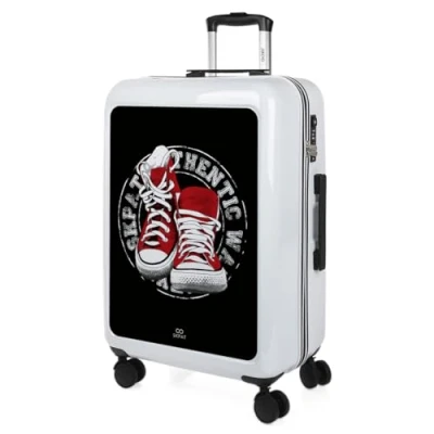 Afbeelding van SKPAT Children&#039;s Travel Suitcases Spel. Middelgrote Koffer en cabinekoffer. Stel resistente lichte reiskoffers in. set Meisje met hangslot TSA 133600B, wit