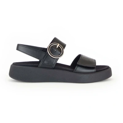 Afbeelding van Gabor Comfort Sandalen met plateauzool, Dames, Maat: 36, Schwarz Leer
