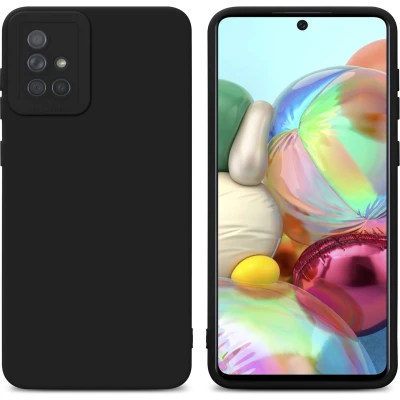 Afbeelding van Cadorabo Hoesje geschikt voor Samsung Galaxy A71 4G in Fluid ZWART Beschermhoes gemaakt van flexibel TPU silicone Cover Case