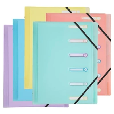 Afbeelding van Sorteermap polypropyleen met 3 kleppen, Chromalin Pastel 6 verdelingen, Geassorteerd