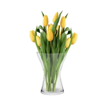 Afbeelding van TREND FOR HOME bloemenvaas, vaas, glazen voor bloemen, tafelvaas, decoratieve transparante woonkamer, H. 19 cm, aster, 1325 ml