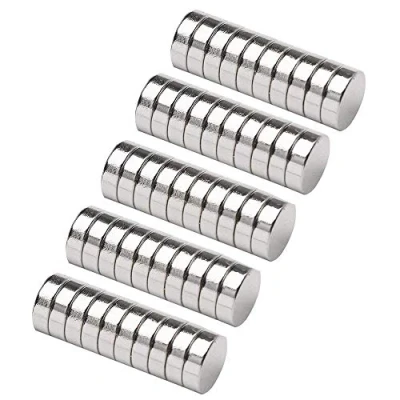 Afbeelding van HHOOMY 50 stuks neodymium magneten, 6 x 3 mm, sterke ronde N52 NdFeB, zeldzame aarde permanente magneten voor doe het zelf handwerk, kantoor, whiteboard, magneetbord