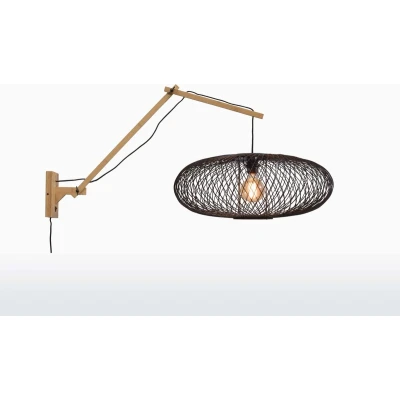 Afbeelding van GOOD&amp;MOJO Wandlamp Cango BamboeZwart 105x60x60cm