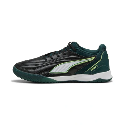 Image de PUMA IBERO Futsal Boots Unisex, Chaussures, Noir/Vert Terrain/Fizzy Light, 44