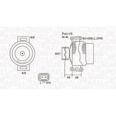 Afbeelding van MAGNETI MARELLI 063731740010 Dynamo / Alternator 14V 120A OPEL: Astra G Saloon, Vectra C CC