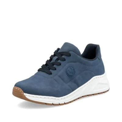 Afbeelding van Rieker damesschoenen lage schoenen M4903 14 blauw extra breed