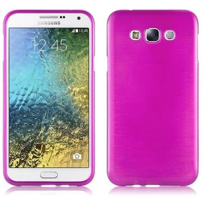 Afbeelding van Cadorabo Hoesje geschikt voor Samsung Galaxy E7 in ROZE Beschermhoes van flexibel TPU silicone Case Cover Brushed design