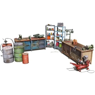 Afbeelding van 1:48 MiniArt 49011 Garage Werkplaats voor Diorama Plastic Modelbouwpakket