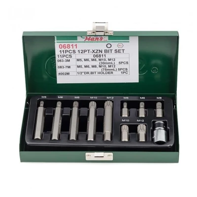 Afbeelding van HANS 06811 Set schroevendraaierbits Metalen gereedschapskist 11