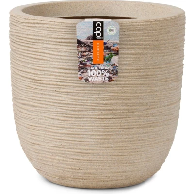 Afbeelding van Bloempot Waste Rib 35x34 cm Terrazzo Beige