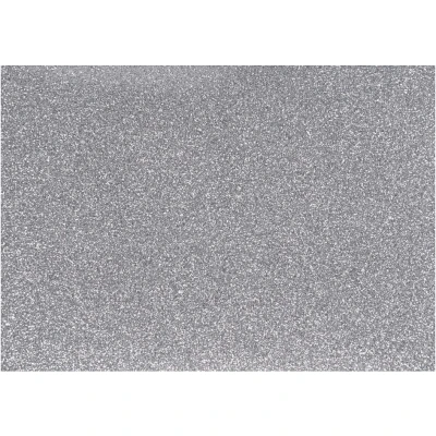 Afbeelding van Creotime Opstrijkfolie Glitter A5 Zilver