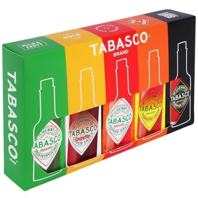 Image de TABASCO Boîte cadeau: 60ml bouteilles en verre de sauce pimentée 100% naturelle le cadeau idéal pour les amateurs (5 pack)
