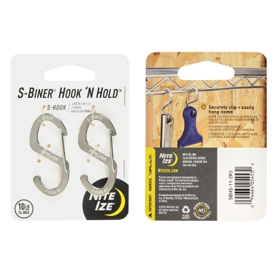 Afbeelding van Nite Ize S Biner Hook N Hold Karabijnhaak 2 Pack Zilver